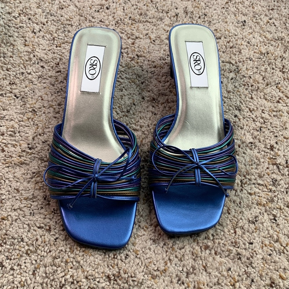 Blue multicolored mule Sandal